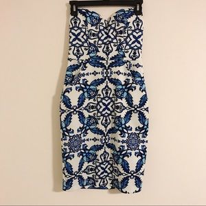 White and Blue patterned dress